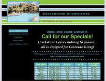 Tablet Screenshot of creekstone-apts.com